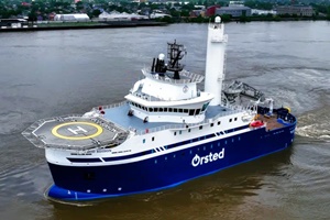 Ørsted and shipbuilder Edison Chouest christen offshore wind service operations vessel