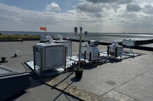 Measurement campaign setup at UK site in Newbiggin by the Sea courtesy Andrew Oldroyd Oldbaum Services
