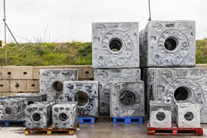 Reef cubes in the yard various sizes and textures credit ARC Marine