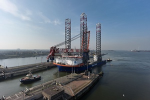 Van Oords offshore installation vessel Boreas arrives in the Netherlands