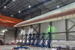 We4Ce's new blade design suspended in test rig (credit We4Ce)