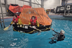 Learners on wind Turbine technician cross skill pilot completing GWO BST training